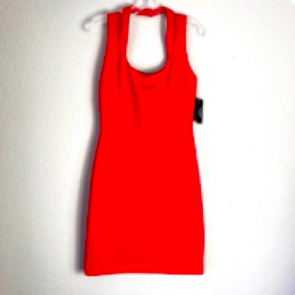 GUESS Red Body-con Halter Scuba Dress NWT (6) - Picture 4 of 9